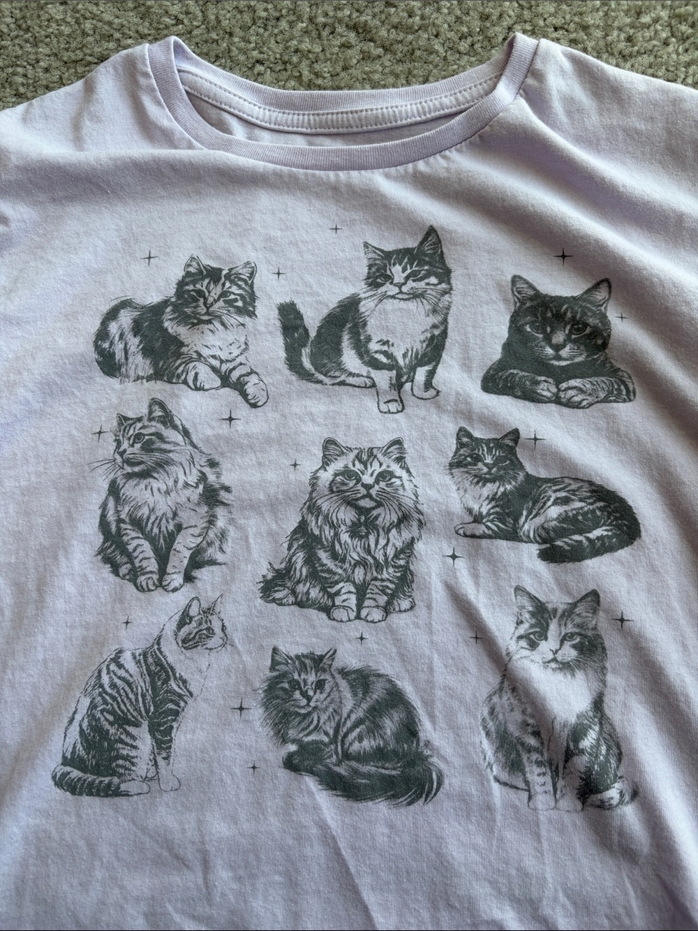 NWOT Kids Purple Cat Graphic Tee - Picture 3 of 4